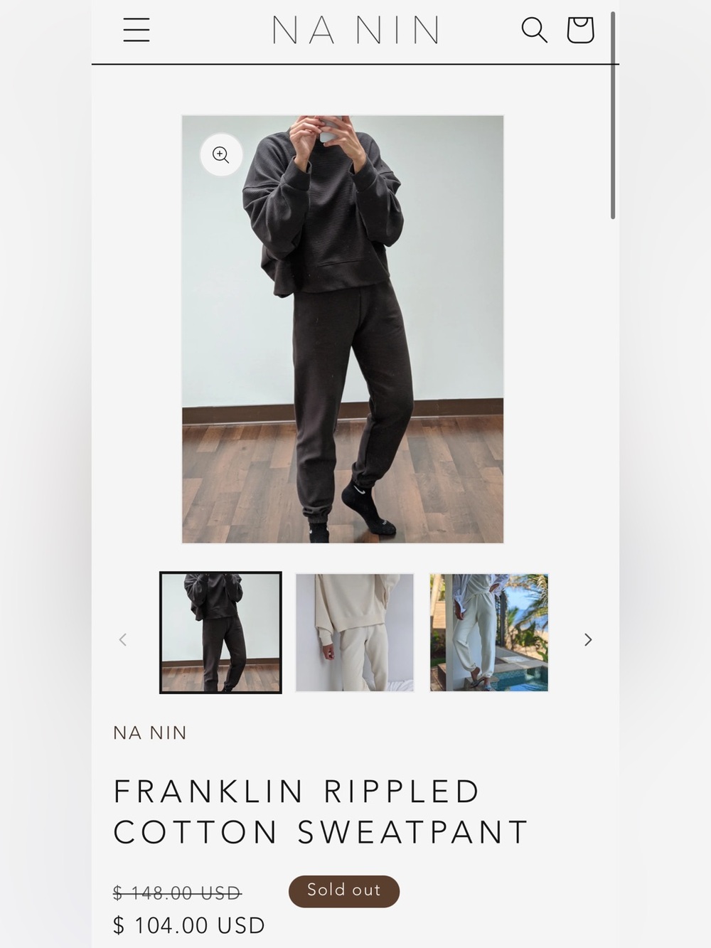 Na Nin Franklin Rippled Cotton Sweatpants